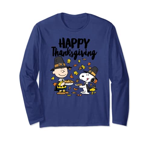 Peanuts - Happy Thanksgiving Charlie Snoopy Woodstock Long Sleeve T-Shirt