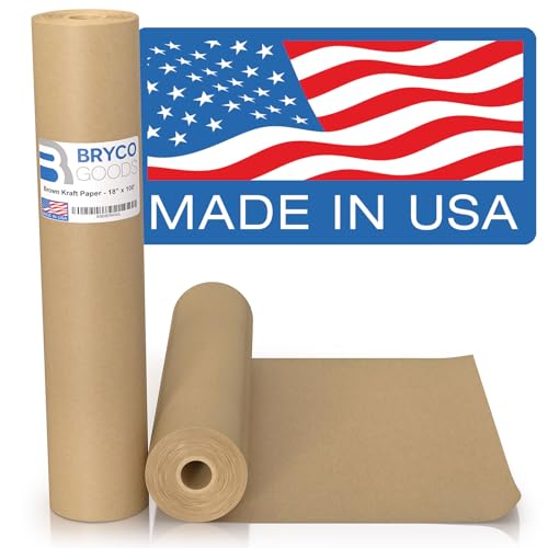 Brown Kraft Packing Paper - 18' x 1,200' (100') - Kraft Paper Roll Ideal for Packing, Moving Supplies, Gift Wrapping, Bulletin Board Paper, Arts and Crafts, Craft Paper - Made in The USA - Roll Paper
