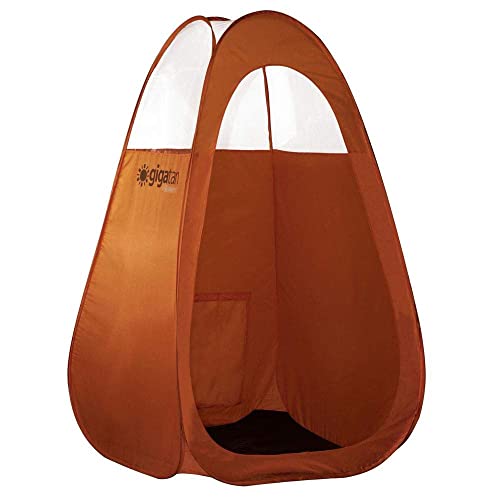 Gigatent Spray Tan Pop Up Tent -  Professional Sunless Tanning Pop-Up Spraying Booth for Airbrush Art, Makeup & Painting - 50'' x 37'', Folds Easily in 30 Seconds - with Carry Bag,brown