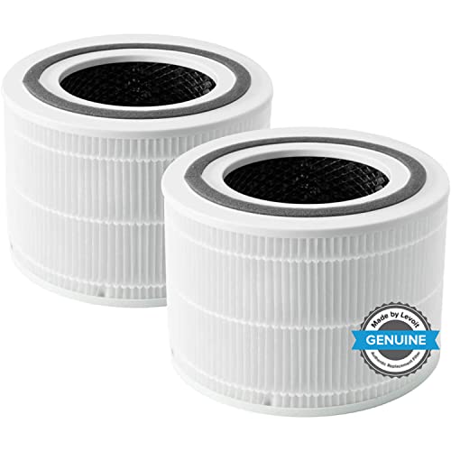 LEVOIT Core 300 Air Purifier Replacement Filter, 3-In-1 Filter, Efficiency Activated Carbon, Core300-RF, 2 Pack, White