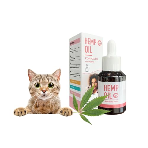 Calm Your Feline Friend with Hemp Oil for Cats - Cat Anxiety Relief, Digestion, Immunity, Hip & Joint Support, Cat Calming