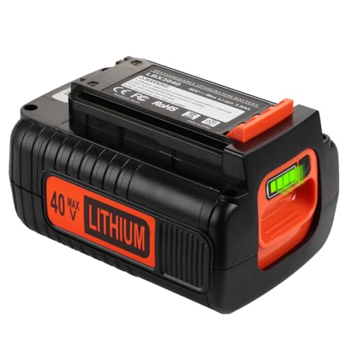 energup 40Volt Lithium Battery for Black and Decker 40V Battery 3Ah MAX LBX2040 LBXR36 LBXR2036 LST540 LCS1240 LBX1540 LST136W for Black+Decker 40V Lithium Battery