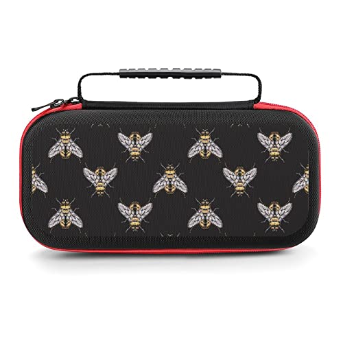 AoHanan Cute Bee Switch Carrying Case Compatible with Switch Game Case with 20 Games Cartridges Hard Shell Travel Protection Case for Switch Console & Accessories