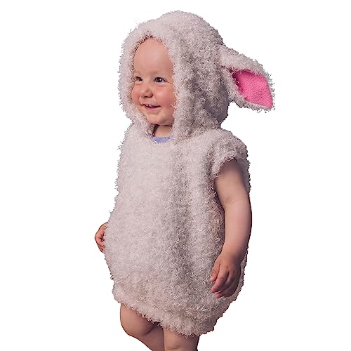 Kids Animal Costumes Unisex Fleece Hooded Vest Cute Halloween Outfits Cosplay Costume for Boys Girls (2-3 Years, Sheep)