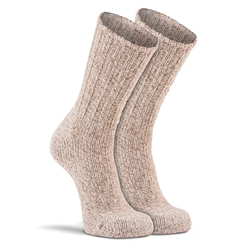FoxRiver womens Norsk Heavyweight Outdoor Crew hiking socks, Brown, 12-14.5 US