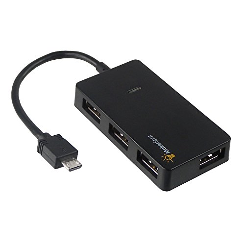 MakerSpot Micro USB OTG Hub for Raspberry Pi Zero 4 Port High Speed Sync and Extension Cable Adapter Also Works with Android Tablet Raspbian Jessie Linux