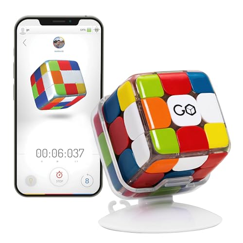 GoCube Edge Full Pack - The Connected Electronic Bluetooth Cube - 3x3 Stickerless Magnetic Speed Cube - Free App Enabled Interactive Smart Cube for Kids, Adults - STEM Puzzle Toy Cube