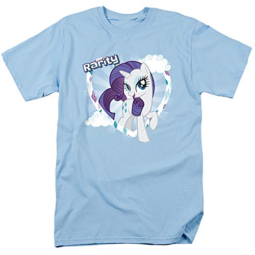 My Little Pony TV Rarity Unisex Adult T Shirt for Men and Women, Light Blue, Large