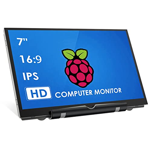 HMTECH 7 Inch Raspberry Pi Screen 800x480 HDMI Portable Monitor IPS LCD Display for 4/3/2/Zero/B/B+ Win11/10/8/7 (Non-Touch)