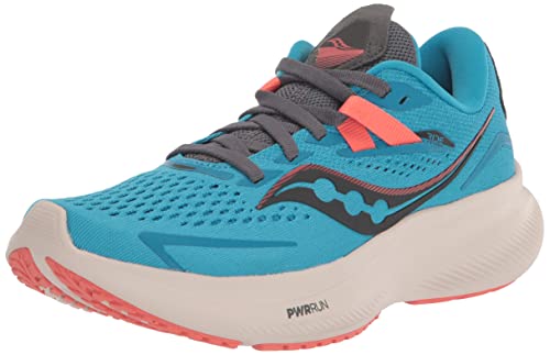 Saucony Women's Ride 15 Running Shoe, Ocean/Shadow, 9