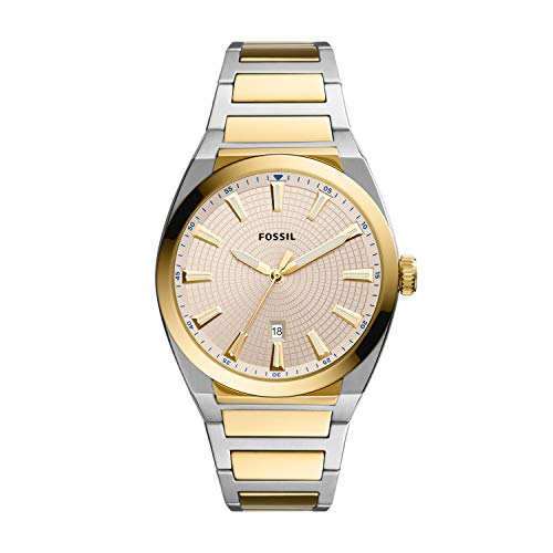 Fossil Men's Everett Quartz Stainless Steel Three-Hand Watch, Color: Gold/Silver (Model: FS5823)