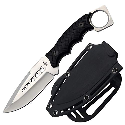 S-TEC 9' Full Tang Tactical Knife with ABS Swivel Sheath - GEN 2 - (Brilliant Silver)