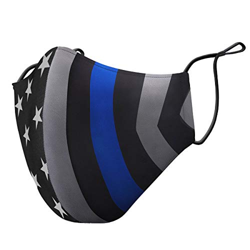Thin Blue Line Flag Adjustable Face Mask (Adult)
