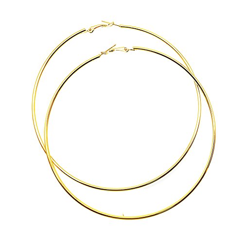 Hypoallergenic Extra Large Basketball Hula Hoop Earrings for Women Men - Big Thin Hoop Earrings (Gold, 100)