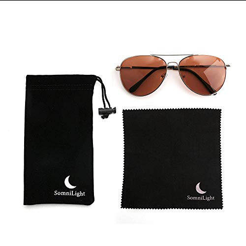 SomniLight FL-41 Outdoor Light Sensitivity Glasses for Photophobia, Blue Light and Migraines (Aviator Style) Polarized