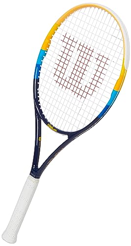 Wilson Profile Adult Recreational Tennis Racket - Grip Size 2 - 4 1/4', Blue/Orange