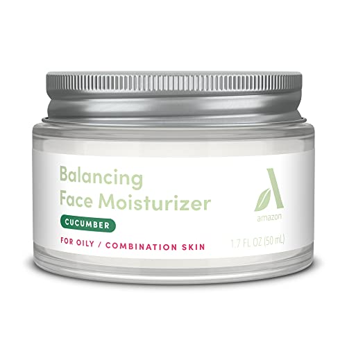 Amazon Aware Balancing Face Moisturizer with Licorice Root Extract & Vitamin C, Vegan, Cucumber, Dermatologist Tested, Oily to Combination Skin, 1.7 fl oz