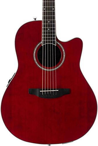 Ovation Applause 6 String Acoustic-Electric Guitar, Right, Ruby Red, Mid Depth (AB24II-RR)