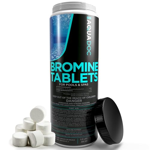 Spa Bromine Tablets for Hot tub, 1.5lbs - Spa Sanitizing Bromine for Hot Tubs & Spa Bromine Tablets - Recommended Hot Tub Bromine Sanitizer by AquaDoc