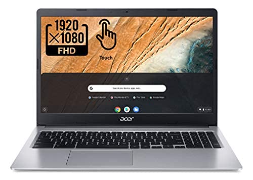 Acer 2022 Chromebook 315 15.6' Full HD 1080p IPS Touchscreen Laptop PC, Intel Celeron N4020 Dual-Core Processor, 4GB DDR4 RAM, 64GB eMMC, Webcam, WiFi, 12 Hrs Battery Life, Chrome OS, Silver