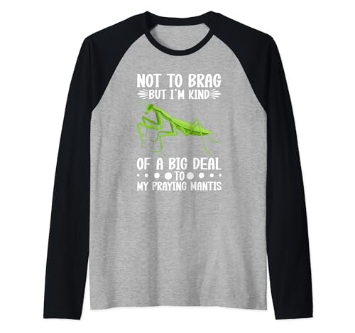 Praying Mantis Eggs Insect Lover Mini Brass Praying Mantis Raglan Baseball Tee