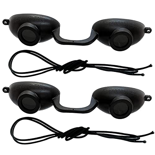 2 pack EVO FLEX Sunnies Flexible Tanning Bed Goggles UV Eye Protection Glasses (Black), FDA Compliant