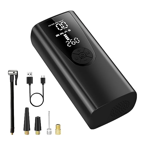 AICEL Portable Tire Inflator, Cordless Air Compressor for Car, 8000mAh Electric Air Pump, Portable Tire Inflation with LCD Dual Screen Pressure Gauge Emergency Light, Universal for Vehicles and Ball