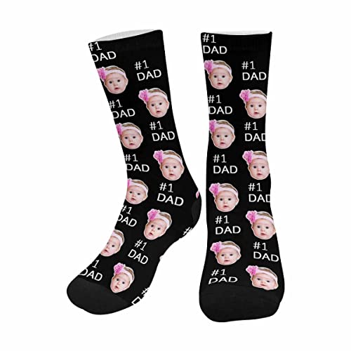 InterestPrint Custom Dad Socks from Daughter, Personalized Dad Socks from Daughter Son Wife Socks with photo Picture for Daddy Fathers Day