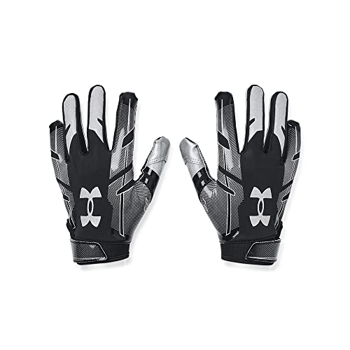 Under Armour boys Youth F8 Football Gloves , Black (001)/Metallic Silver , Youth Medium