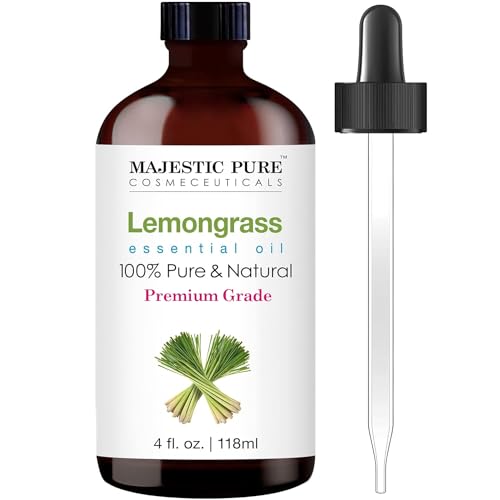 MAJESTIC PURE Lemongrass Essential Oil, Premium Grade, Pure and Natural Premium Quality Oil, 4 fl oz