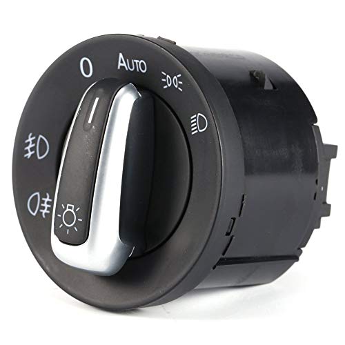 GHXSport Chrome Euro AUTO Headlight Switch Contorl 5ND941431B for Golf Jetta MK5 / Golf Jetta MK6 / Passat B6 / Passat CC / 2005-2010 VW TIGUAN TOURAN / 2004-2011 Caddy / 2008-2011 VW Scirocco