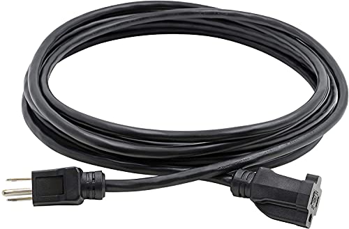 Clear Power 8 ft Indoor/Outdoor Extension Cord 16/3 SJTW, Black, Water & Weather Resistant, Flame Retardant, 3 Prong Grounded Plug, DCOC-0122-DC