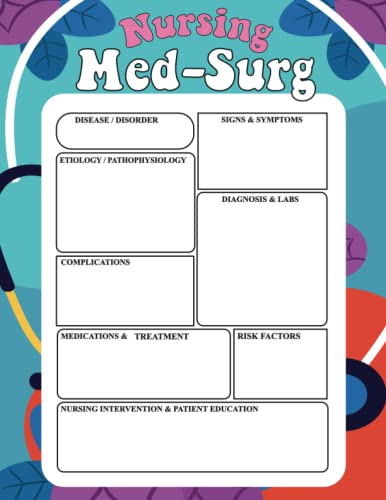 Nursing Med-Surg Notebook & Note Guide: A Blank Disease Template for Nursing Students: Organize your Nursing School Notes by Using These Nursing Notes Templates, (Size 8.5' x 11' inch, 110 Pages).