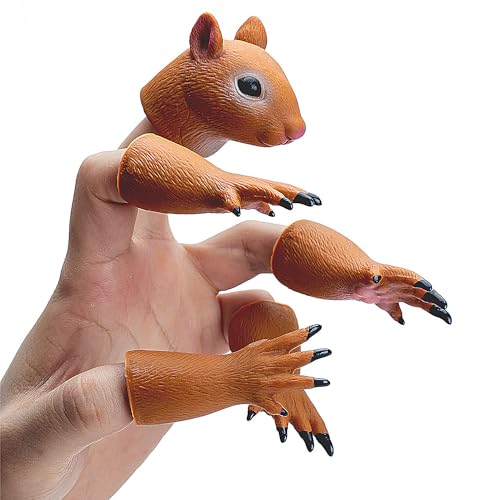 RONIAVL Animal Squirrel Finger Puppet Funny Toys, Puppet Show Theater Props, Sridiculous Weird Gag Gift Soft Odourless