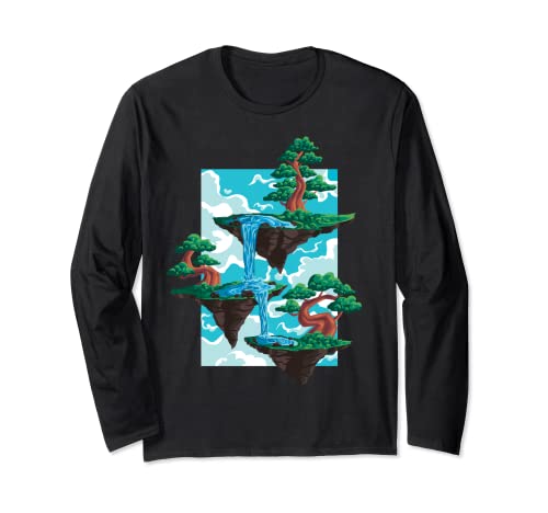 Floating Bonsai Island Japanese Bonsai Tree Long Sleeve T-Shirt