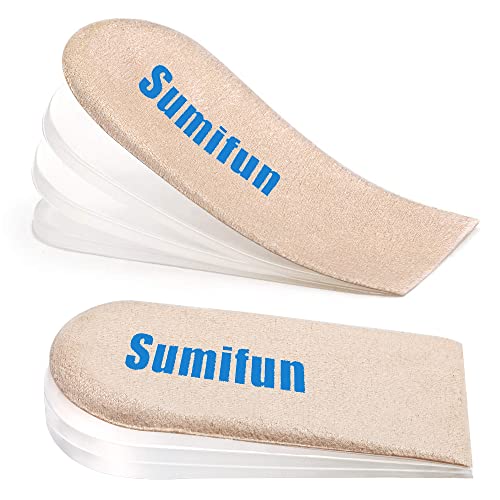 Sumifun Heel Lift, 4-Layer 1 Inch Gel Shoe Lifts for Women Uneven Legs, Adjustable Orthopedic Heel Lifts for Heel Pain and Leg Length Discrepancy, Heel Wedge Inserts 1/4' 1/2' 3/4' (Size S, 1 Pair)