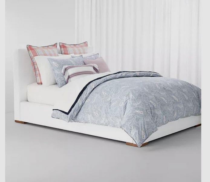 Lauren Ralph Lauren Karina Blue Paisley Floral Full Queen 3 pc Comforter Set Shams