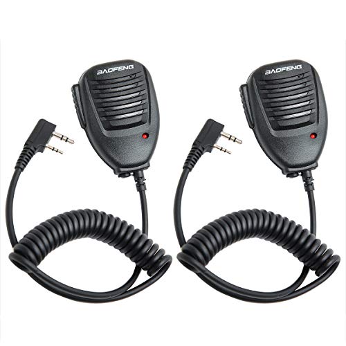 BAOFENG Microphone Police Walkie Talkie Mic Accessories Ham Radio Speaker Mic for UV-5R BF-F8HP 5RM UV-21R UV-5G Plus GM-15PRO GM-5RH K5PLUS AR-152 TIDRADIO TD-H3 TD-H8 Quansheng UV-K5,2Pack