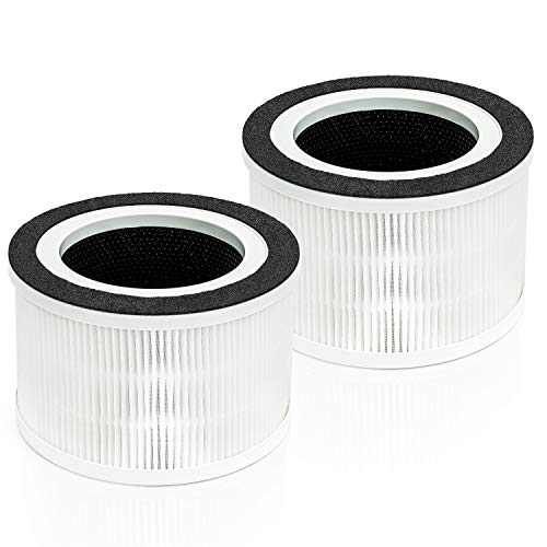 Flintar True HEPA Replacement Filter, Compatible with Afloia Fillo and MOOKA Allo Air Purifier, 3-in-1 Pre-filter, H13 True HEPA and Activated Carbon Filtration, 2-Pack