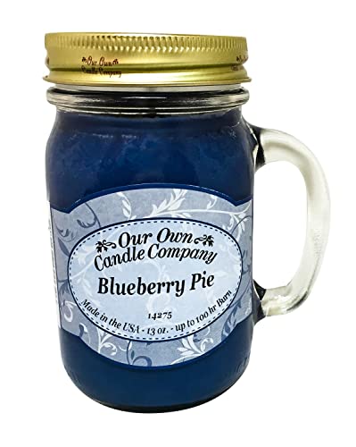 Our Own Candle Company Blueberry Pie Scented 13 oz Mason Jar Candle - Made in The USA