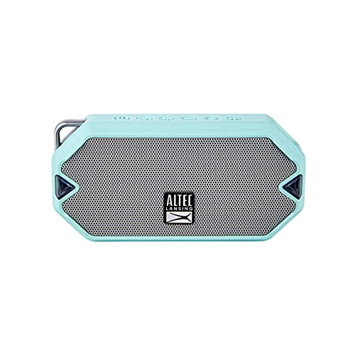 Altec Lansing HydraMini Wireless Bluetooth Speaker, IP67 Waterproof USB C Rechargeable Battery with 6 Hours Playtime, Compact, Shockproof, Snowproof, Everything Proof (Mint Green)