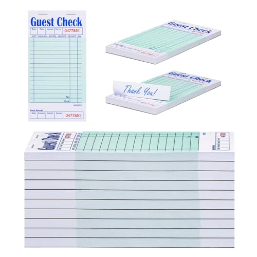Methdic Guest Checks Server Note Pads 500 Orders Waitress Notepad for Restaurants (10 Books)