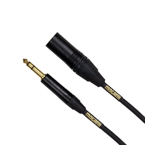 Mogami Gold TRS-XLRM-06 Balanced Audio Adapter Cable, 1/4' TRS Male Plug to XLR-Male, Gold Contacts, Straight Connectors, 6 Foot