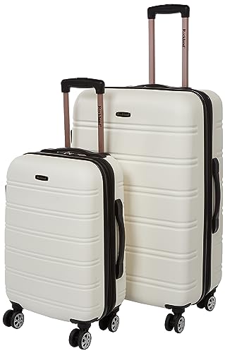 Rockland Melbourne Hardside Expandable Spinner Wheel Luggage, WHITE, 2 Piece (20'/28')