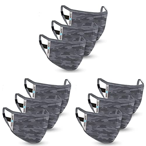 Case-Mate Safe+Mate x Cloth Face Mask - Washable & Reusable - Adult L/XL - Cotton - Includes Filter - Camo, 3 Count (Pack of 3)