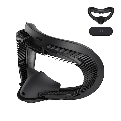 (Top-Version) KIWI design Full-Vents Face Cushion Pad Compatible with Quest 2, Breathable Facial Interface with Superb Ventilation Design, Come with A Lens Cover