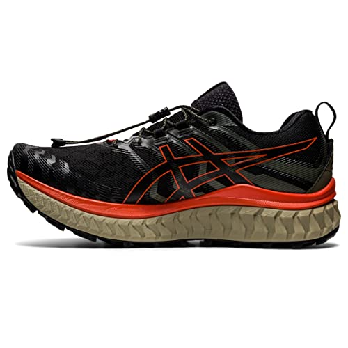 ASICS Men's Trabuco Max Running Shoes, 10.5, Black/Cherry Tomato
