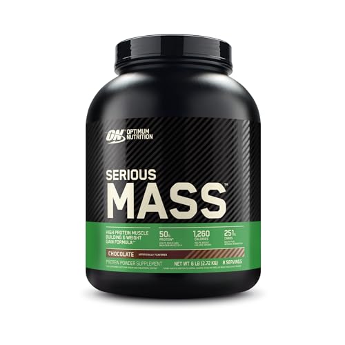 Optimum Nutrition Serious Mass, Weight Gainer Protein Powder, Chocolate, 6 Pound (Packaging May Vary)
