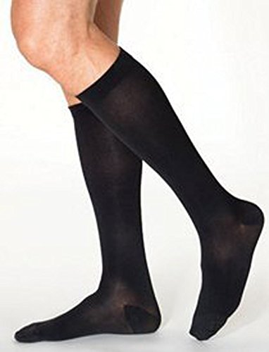 Sigvaris Select Comfort Calf, Large, Long, Mens with Grip Top BLACK 30-40mmHg