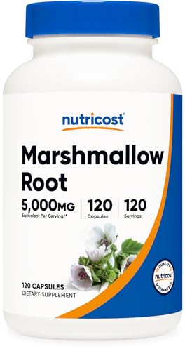 Nutricost Marshmallow Root 5000mg Equivalent, 120 Vegetarian Capsules - Gluten Free & Non-GMO - from 500mg of 10:1 Extract